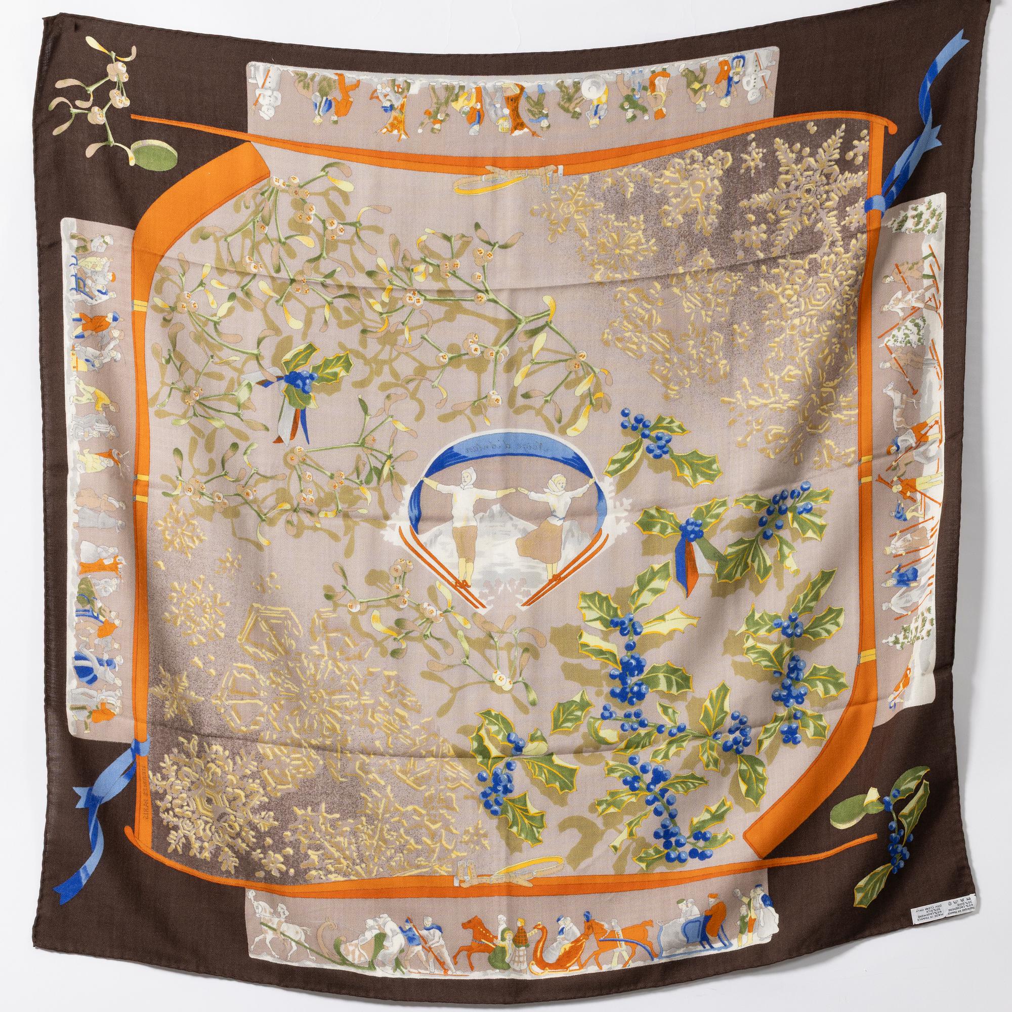 Hermès, Scarf, “Neige d'Antan”.