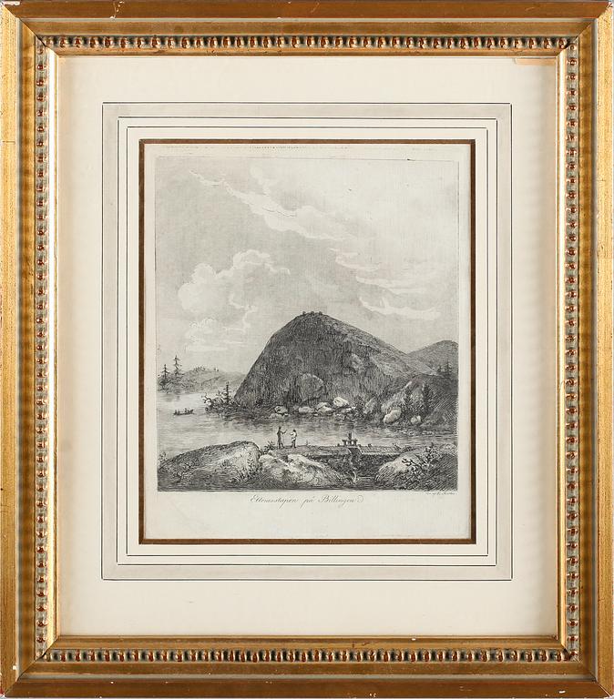 ELIAS MARTIN, efter, gravyr, 1800-tal samt TECKNING, otydligt signerad, 1800-tal.