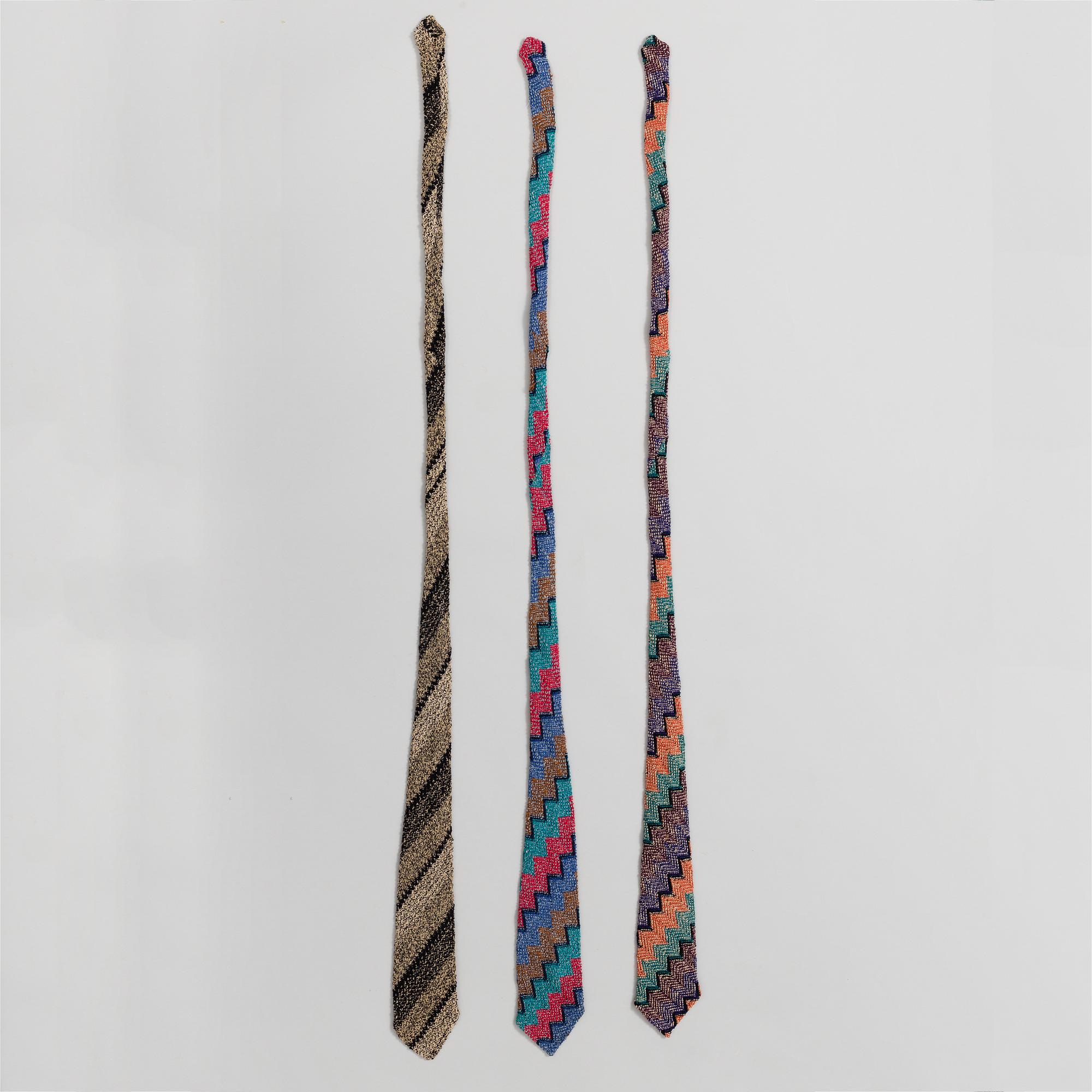 Three 1980s  Missoni ties.