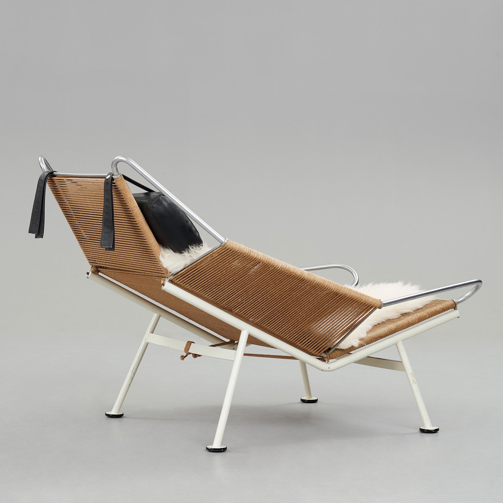HANS J WEGNER, fåtölj, "Flag Halyard/Snørestolen" modell "GE 225" för Getama, Danmark.