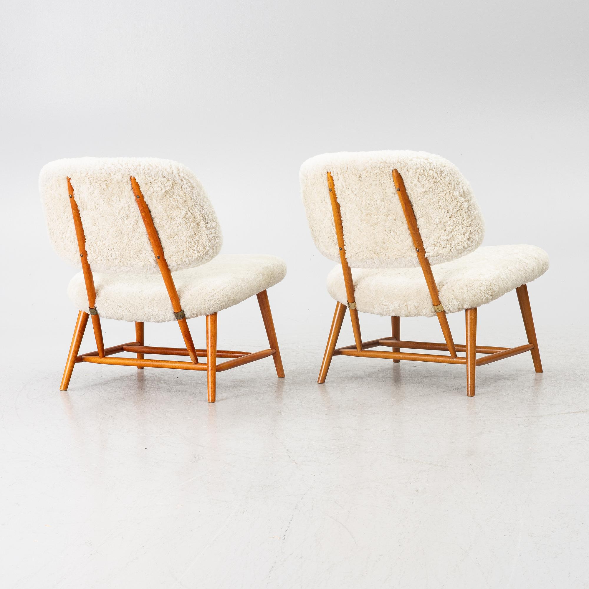Alf Svensson, Armchairs, a pair, “TeVe”, Bra Bohag, Studio Ljungs Industrier AB, Malmö, 1950s.