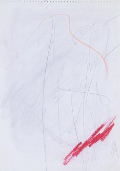 Eddie Figge, mixed media on paper, signed and dated -99.