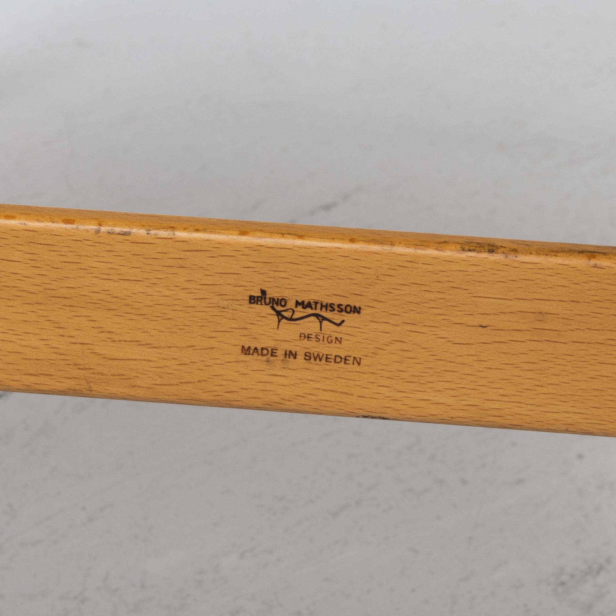 Bruno Mathsson, a pair of 'Eva' armchairs, Karl Mathsson Värnamo 1961 and 1962.