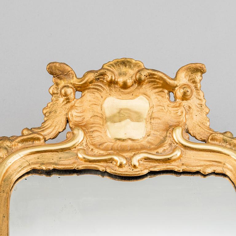 A Swedish Rococo dressing table mirror, second half of the 18th Century.
