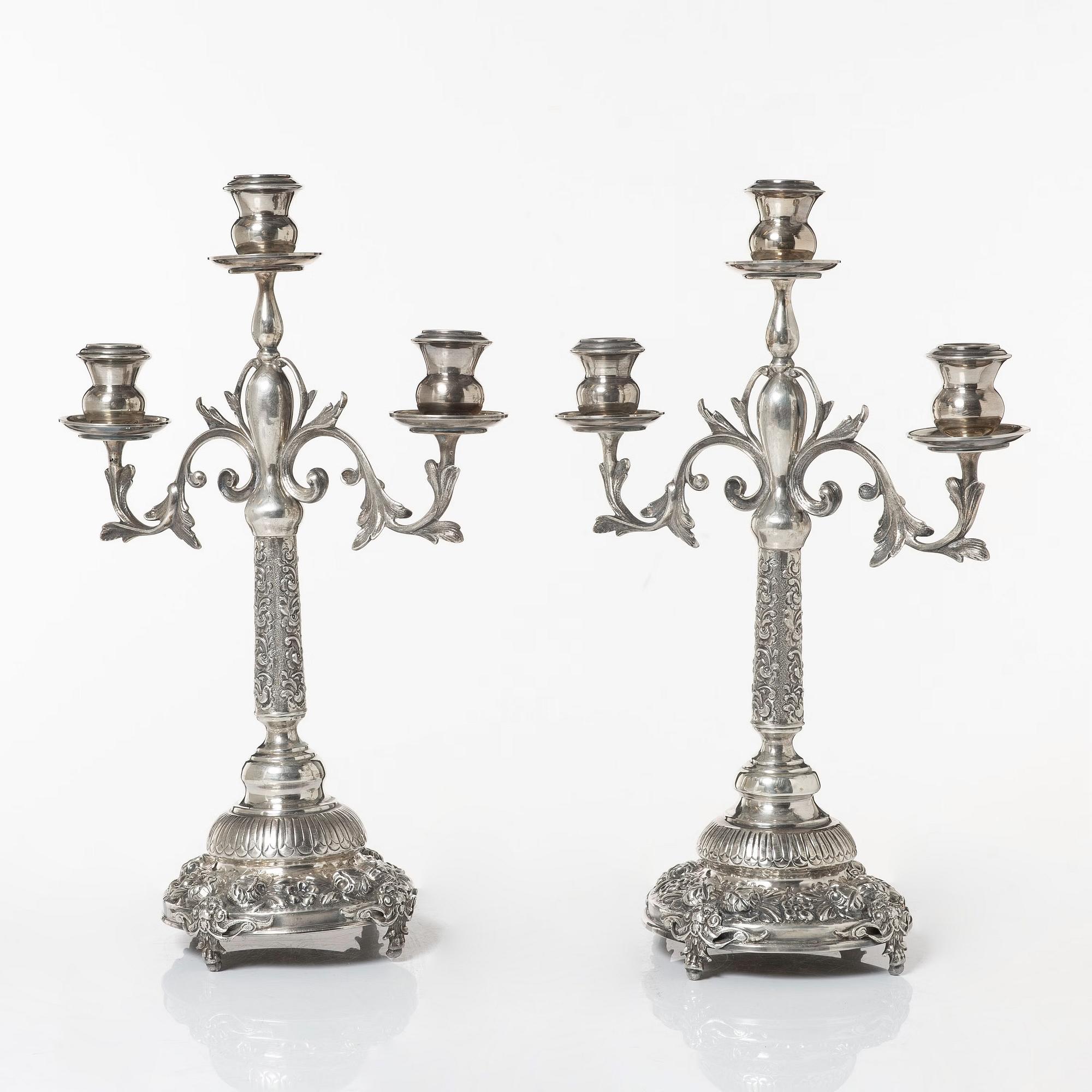 Kandelabrar, ett par, silver, 1900-tal.