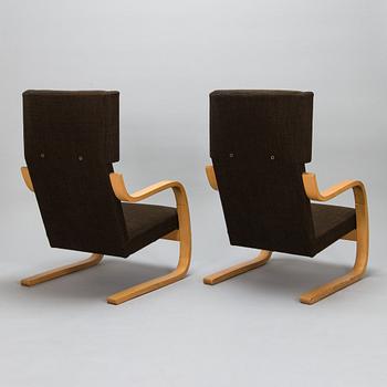 Alvar Aalto, A pair of mid-20th century '34/401' armchairs for O.Y. Huonekalu- ja Rakennustyötehdas A.B. Finland.
