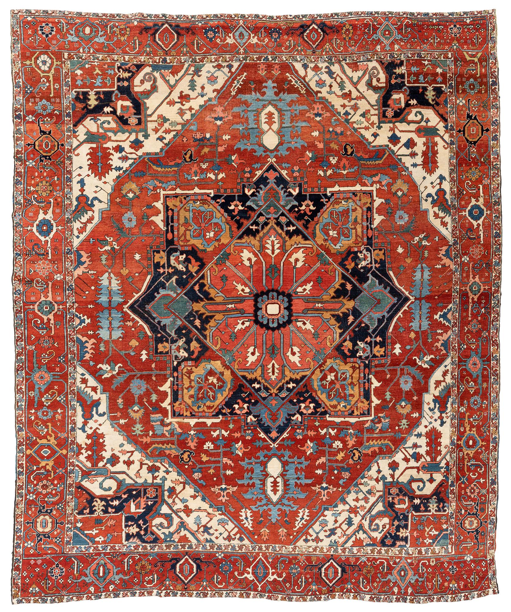 Matta, antik Heris Serapi, nordvästra Iran, ca 400-405 x 337 cm.