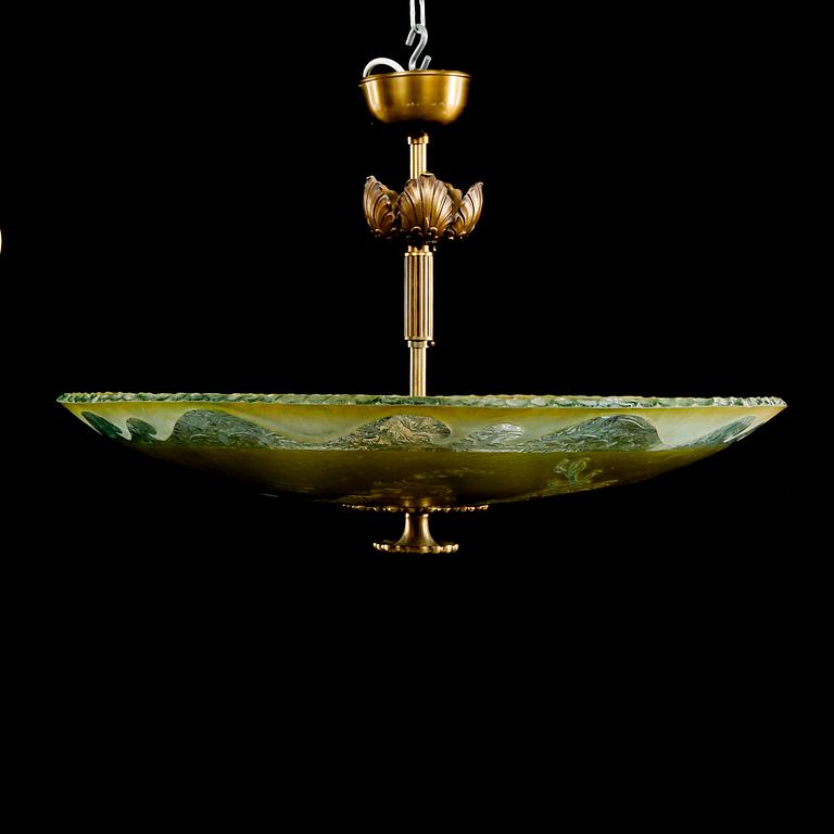 TAKLAMPA, art déco, 1900-talets första hälft. Höjd ca 40 cm.