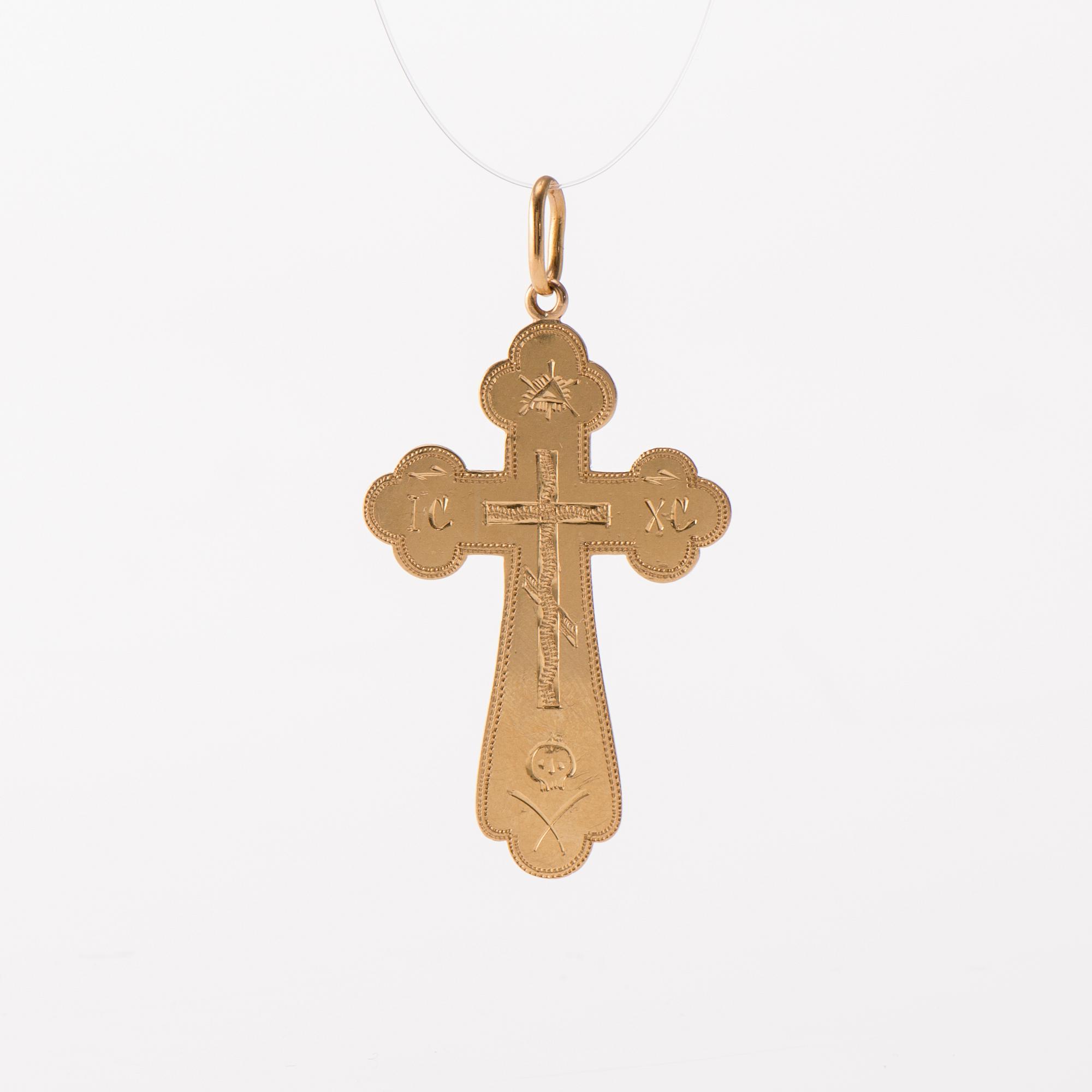 KORS, 18K guld. Anders Johan Holming, Tavastehus 1904. Vikt ca 3,8 g.