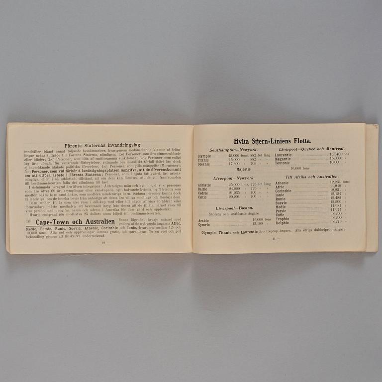 A White Star Line Agent's Brochure, OLYMPIC & TITANIC.