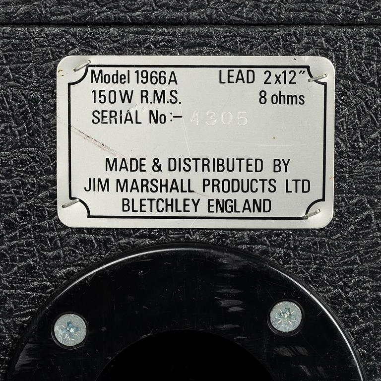 Marshall, "1966A Lead", högtalarlåda, England.
