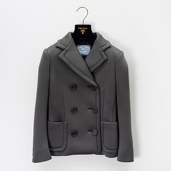 Prada, a grey scuba jacket, size 36.