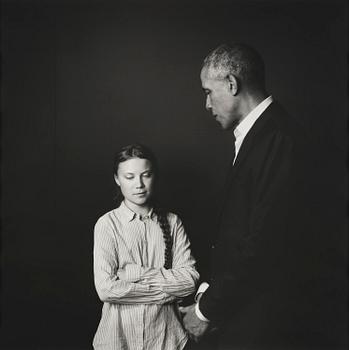 158. Max Modén, "Greta Thunberg and Barack Obama at the Grand Hotel", 2019.