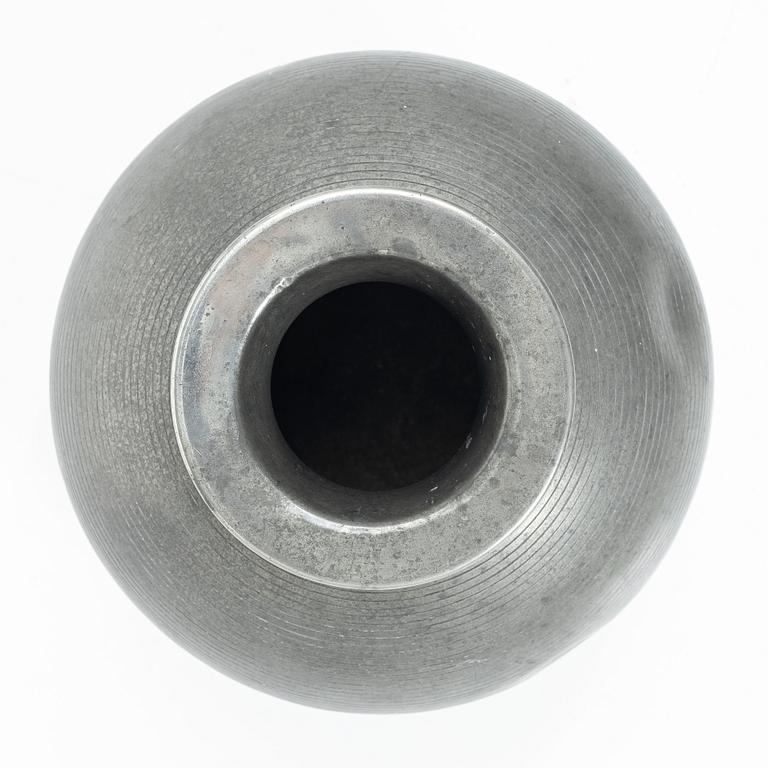 Sylvia Stave, Vase, pewter, model 5496, C.G. Hallberg, Stockholm, 1936.