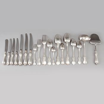 131 psc silver cutlery 'Olga', some by GAB Stockholm 1917.