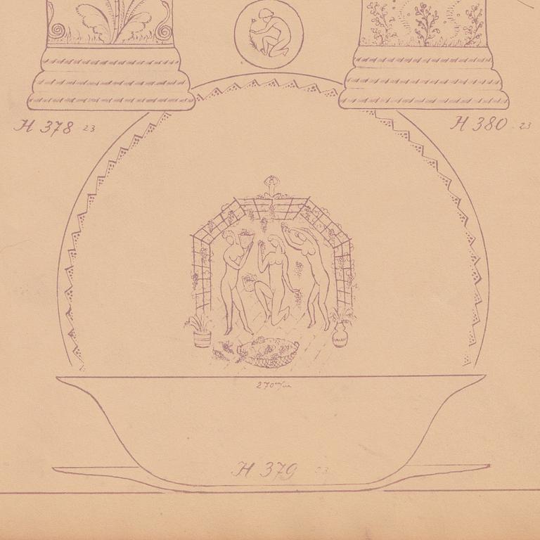 Edward Hald, skål, glas, modell 379, Orrefors.