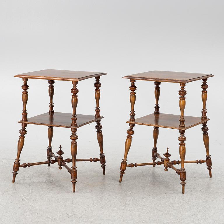 A pair of side tables/bedside tables, second half of the 19th century.