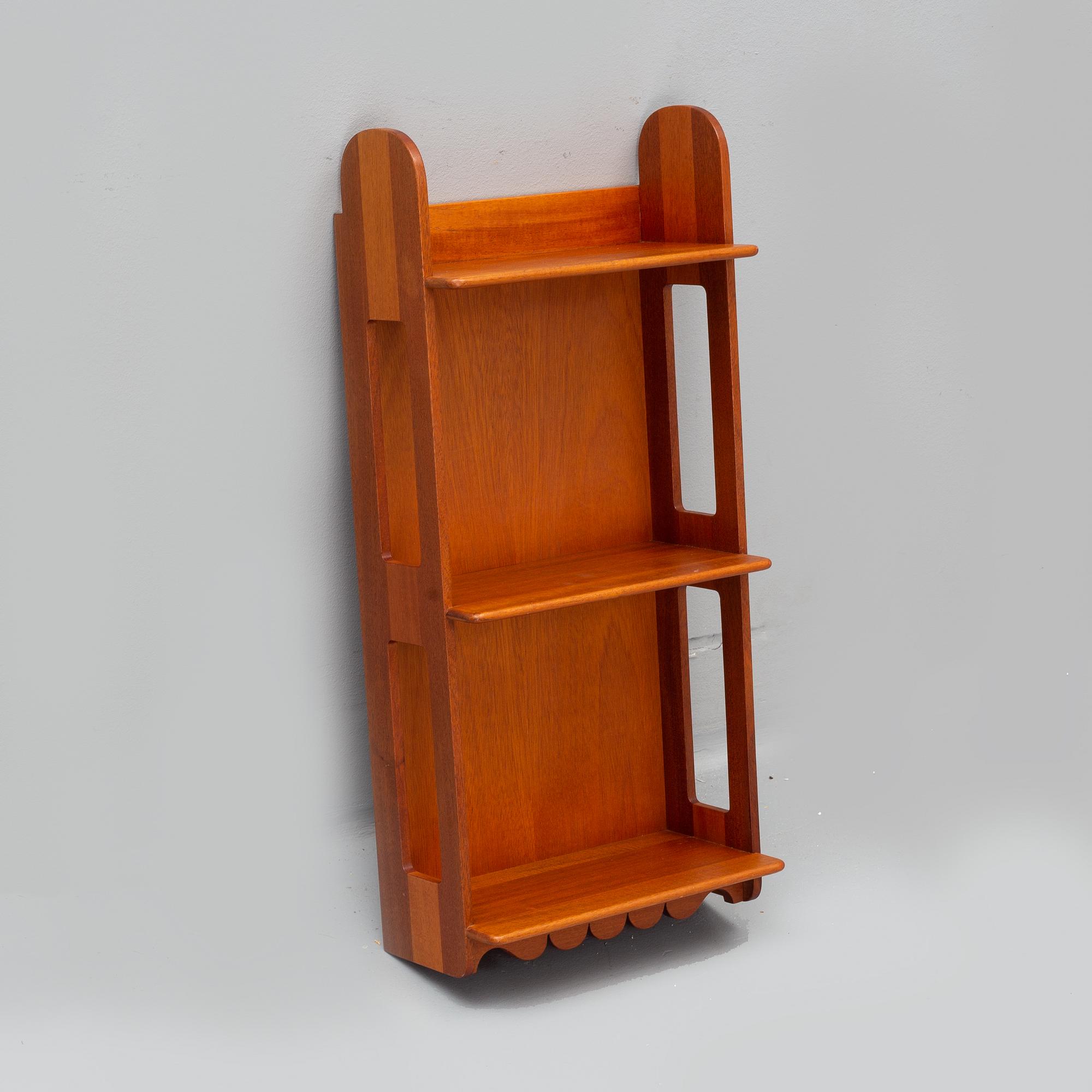 JOSEF FRANK, a model 2085 mahogany shelf, Svenskt Tenn, Sweden, post 1985.