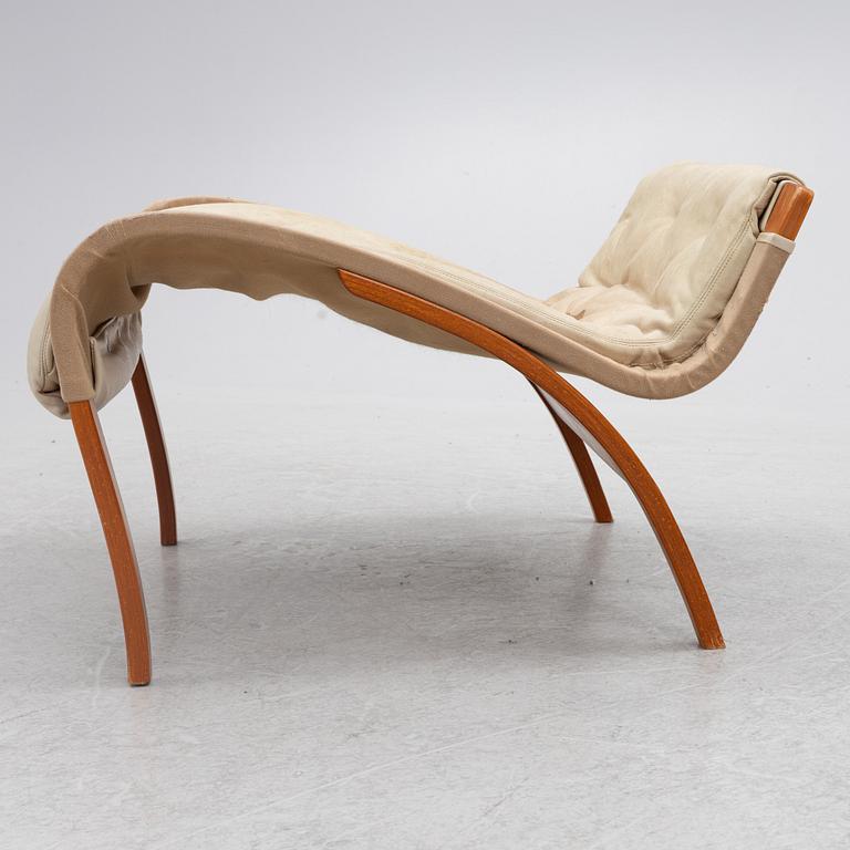 Bruno Mathsson, armchair with footstool, "Pernilla", DUX, late 20th century.