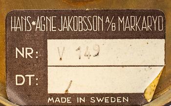 HANS-AGNE JAKOBSSON, vägglampor, 2 st, modell nr V 149  Markaryd.