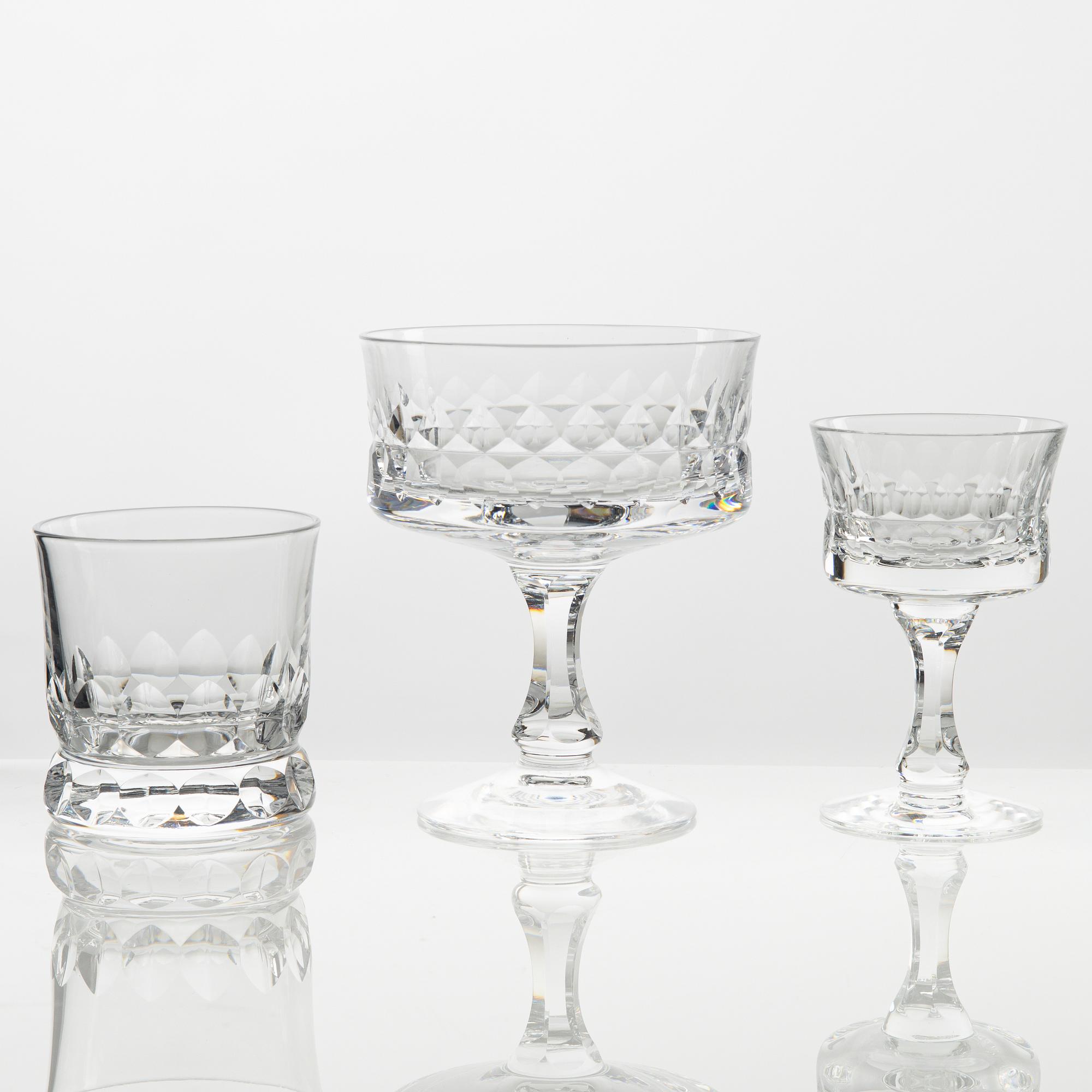 Göran Wärff, glasservis, 73 delar, "Prince", Kosta.