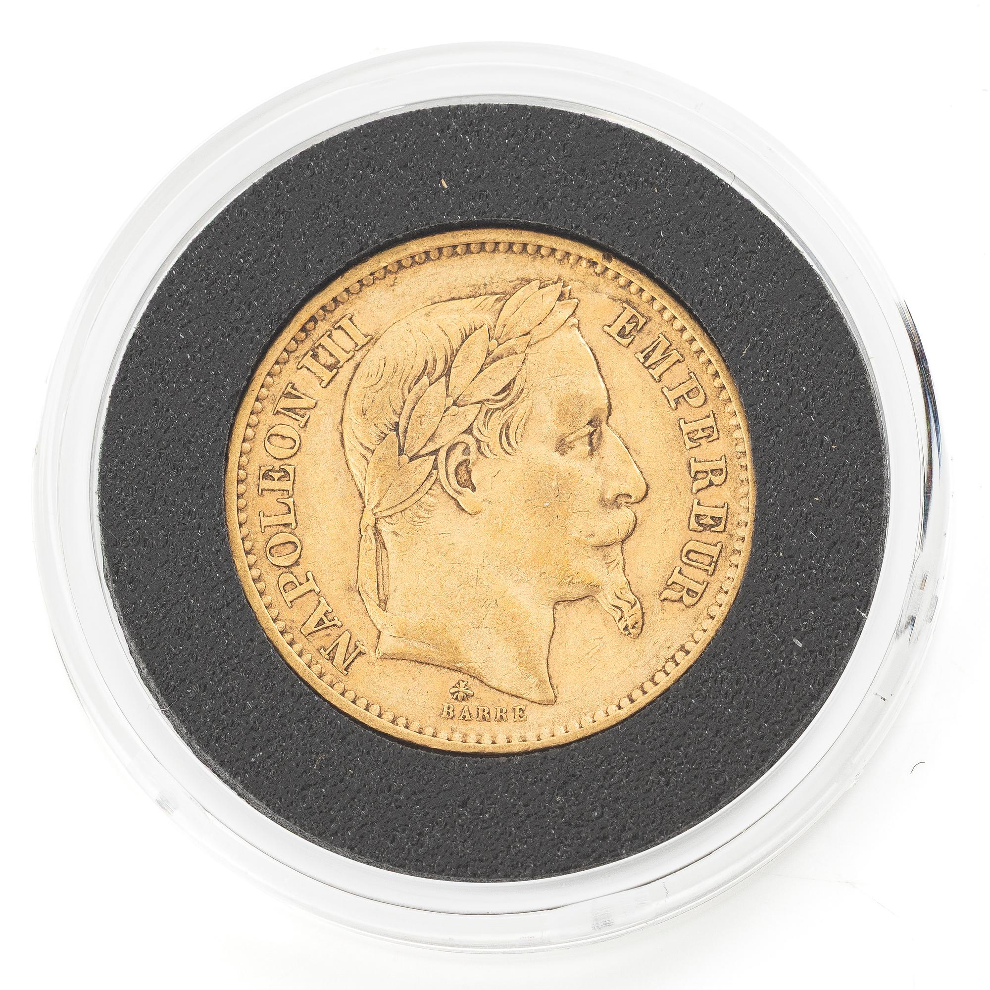 Guldmynt, Frankrike, Napoleon III, 20 Francs, 1868.