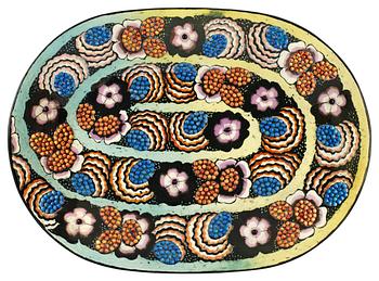 883. A Birger Kaipiainen stoneware dish, Arabia, Finland 1970´s-80´s.