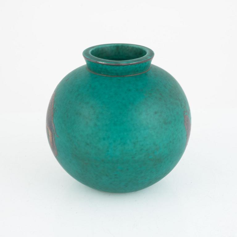 Wilhelm Kåge, an "Argenta" stoneware vase, Gustavsberg, Sweden, 1939.