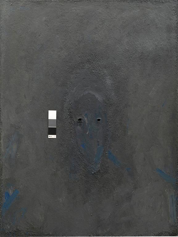 Michael Tetherow, oil on canvs with cut out signed and dated 1978.