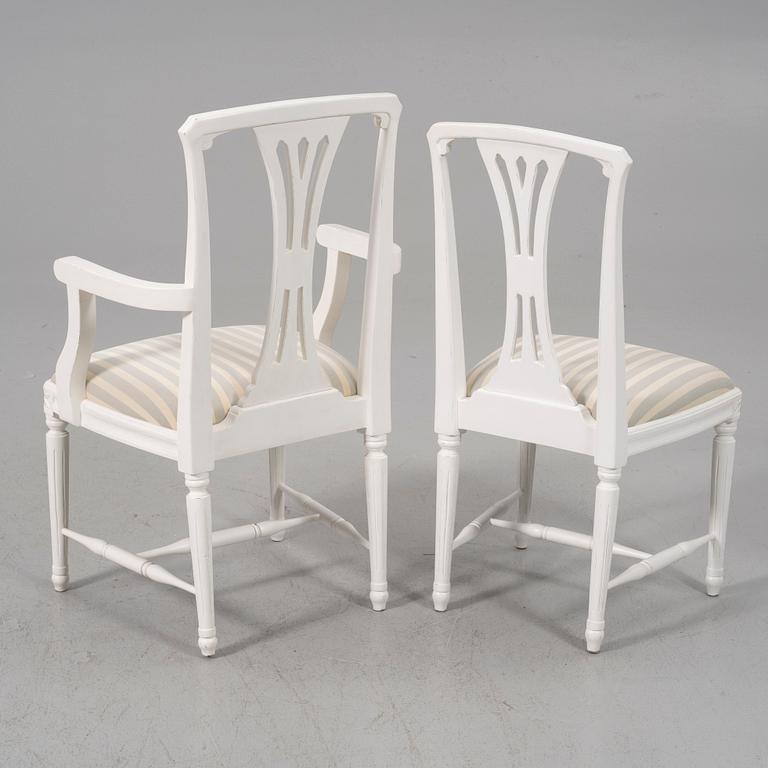 Chairs, 12+2, Gustavian style, Geromar.