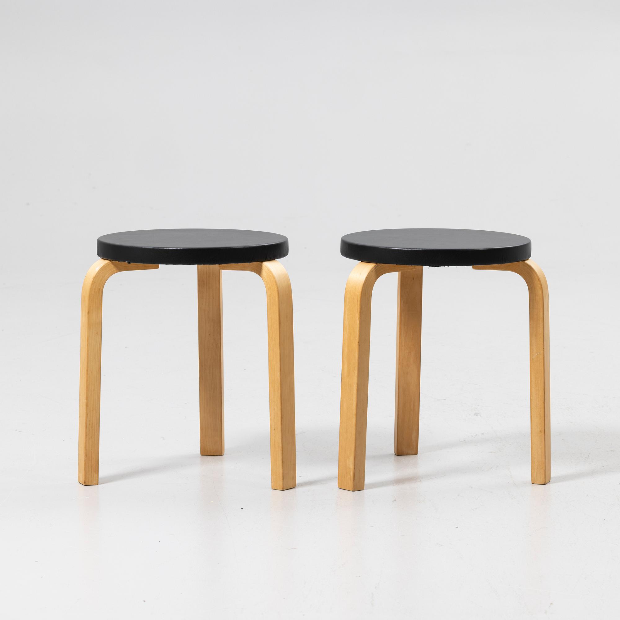 Alvar Aalto, Stools, a pair, Artek.