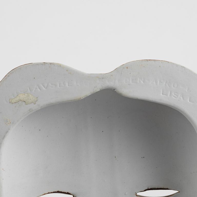 Lisa Larson, an 'Afro' mask, stoneware, K-studion, Gustavsberg, Sweden.