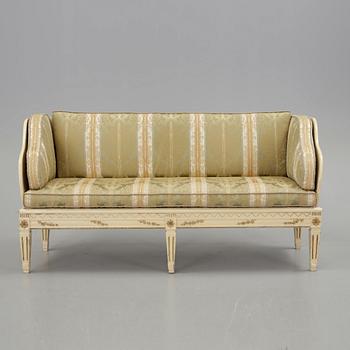 TRÅGSOFFA, sengustaviansk, 1800-tal.