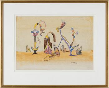 Conroy Maddox · CONROY MADDOX, gouache, signerad och daterad -40.