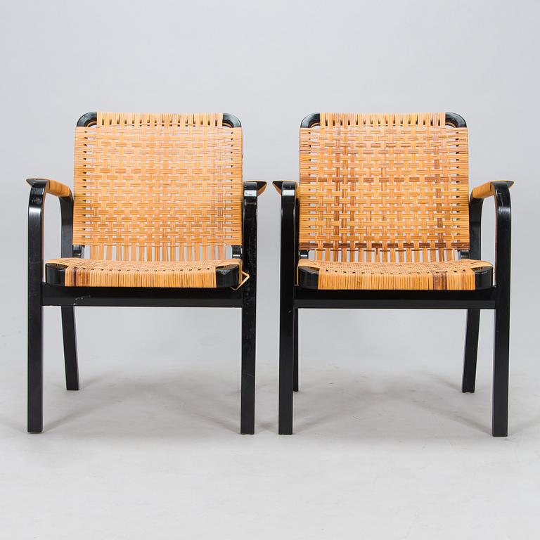 Alvar Aalto, karmstolar, 4 st, modell 45, för Artek 1970-tal.