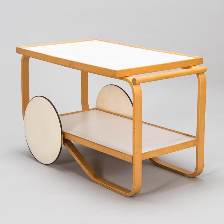 Alvar Aalto, a 1960s '901' tea trolley for Oy Huonekalu- ja Rakennustyötehdas Ab, Finland.