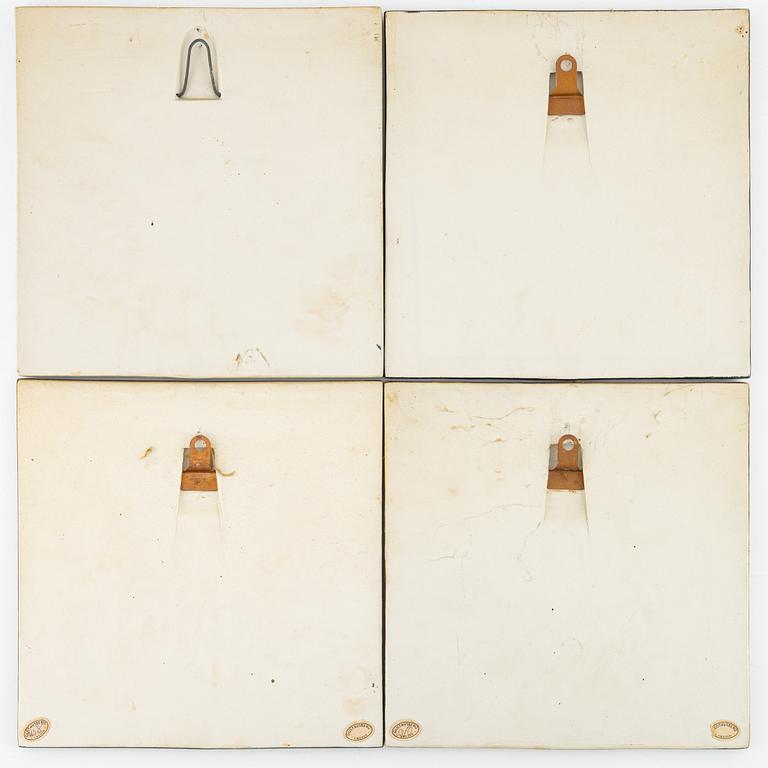 Lisa Larson, a group of four wall plaques, Gustavsberg.