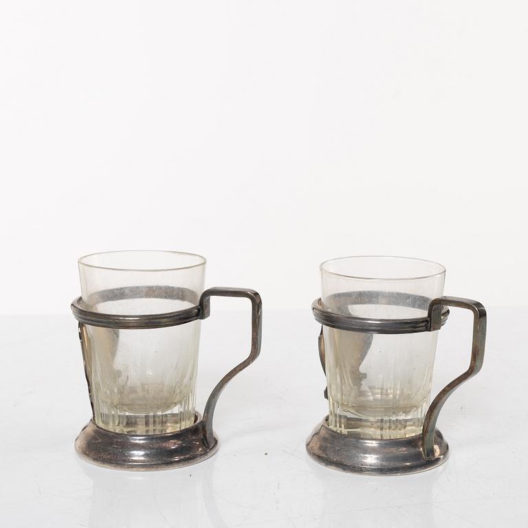 Gio Ponti, teservis, 6 delar, Athur Krupp Berndorfer Metallwarenfabrik, Österrike/Milano, 1930/40-tal.