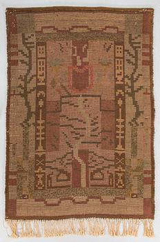 Margareta Ahlstedt-Willandt, A Finnish long pile Ryijy Rug for The Friends of Finnish Handicraft. Circa 194 x 145 cm.