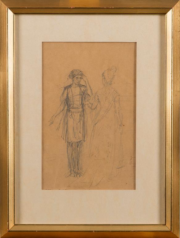 ILJA REPIN, drawing, signed.