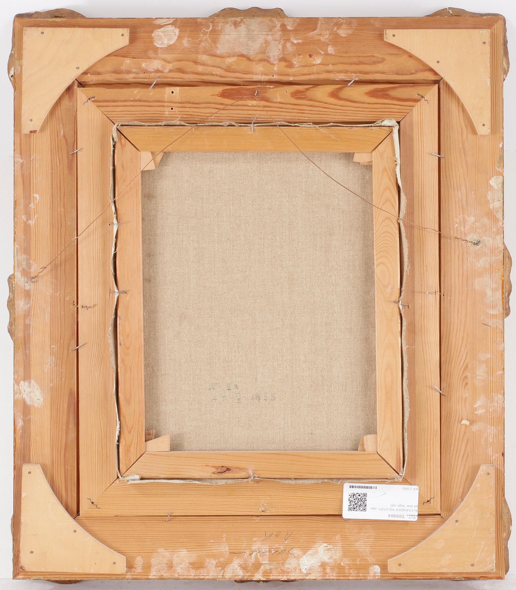 ALEXANDER TOLSTOY, olja på duk. Signerad.