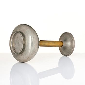 Sylvia Stave, a pewter and brass vase model 5557, C.G. Hallberg, Stockholm, 1933.