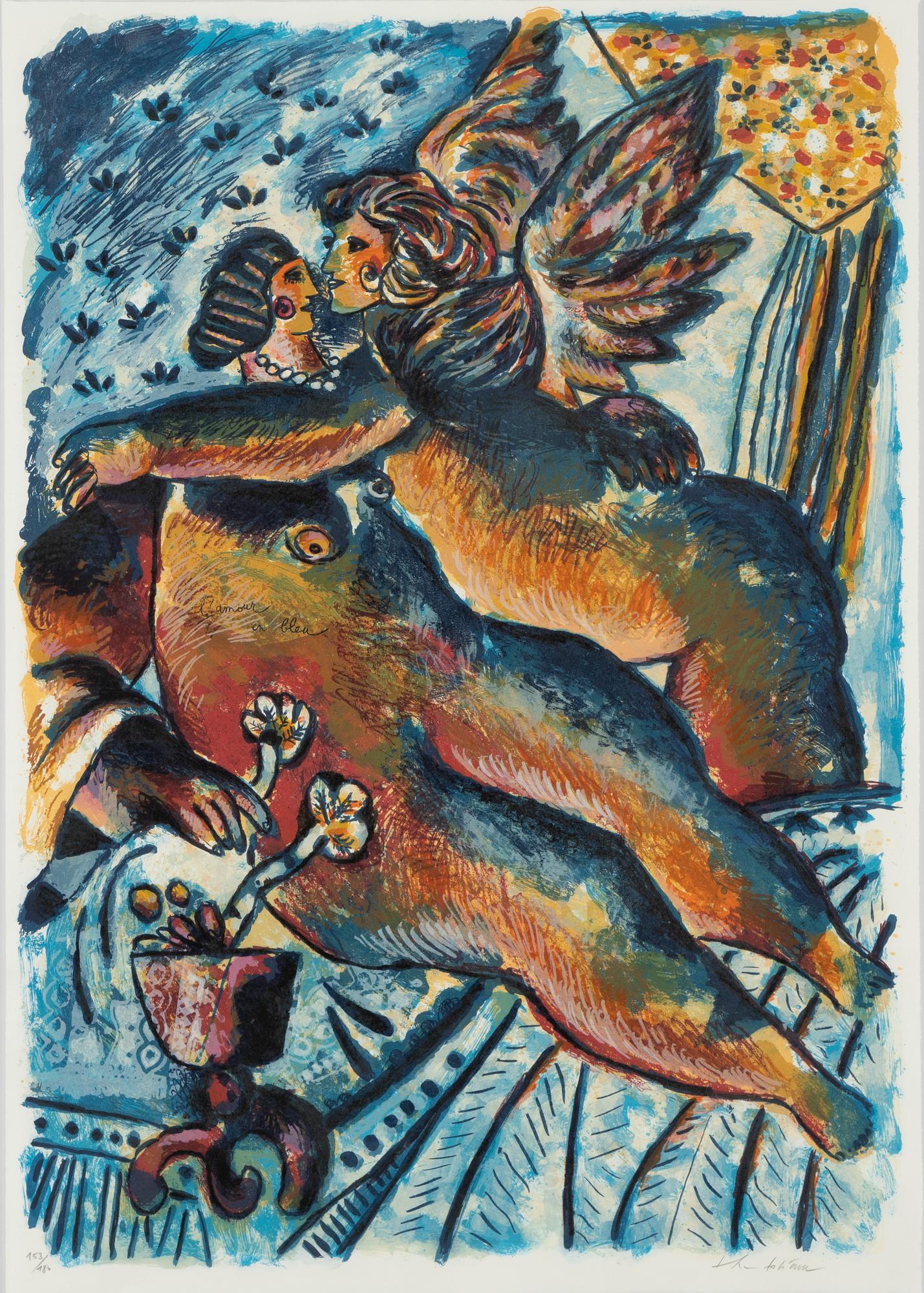 Theo Tobiasse, färglitografi, signerad 153/180.