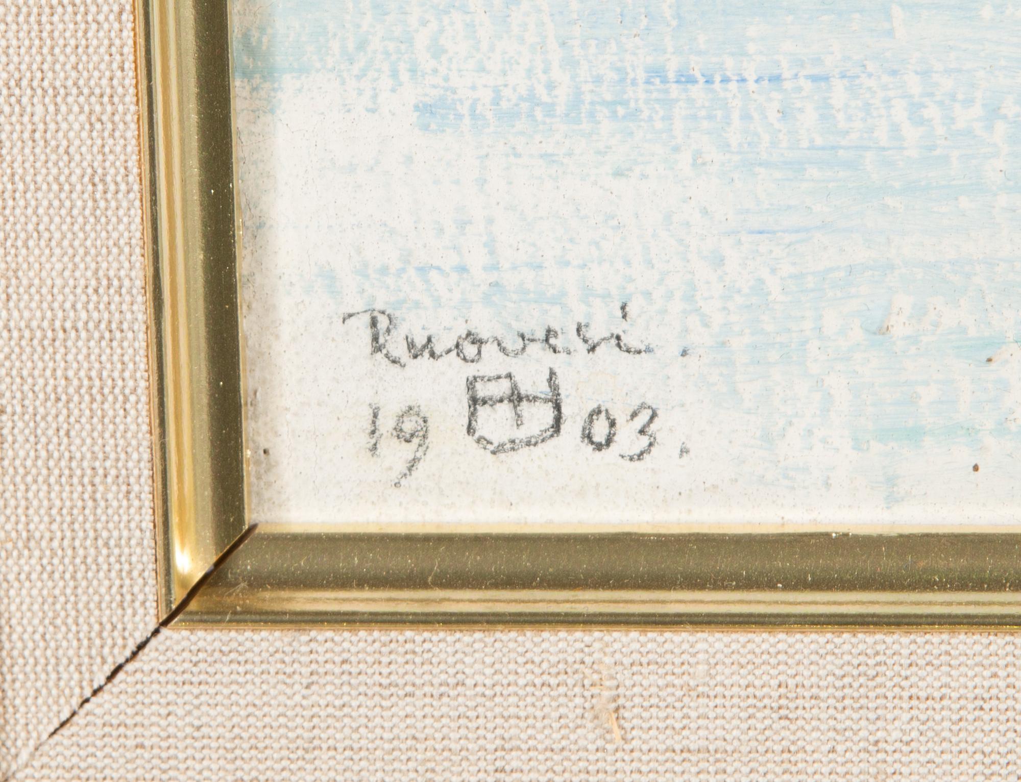 Axel Haartman, olja på pannå, signerad och daterad Ruovesi 1903.