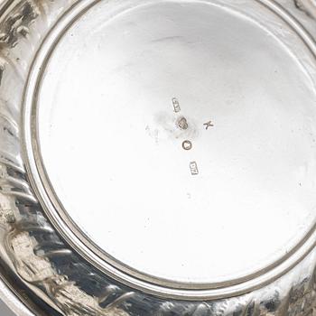 A Swedish Silver Beaker, Vase and Bowl, mark of Guldsmedsaktiebolaget, Stockholm 1906-56.