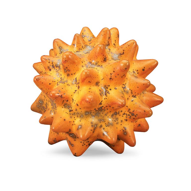 A Hans Hedberg faience sculpture of a sea urchin, Biot, France.