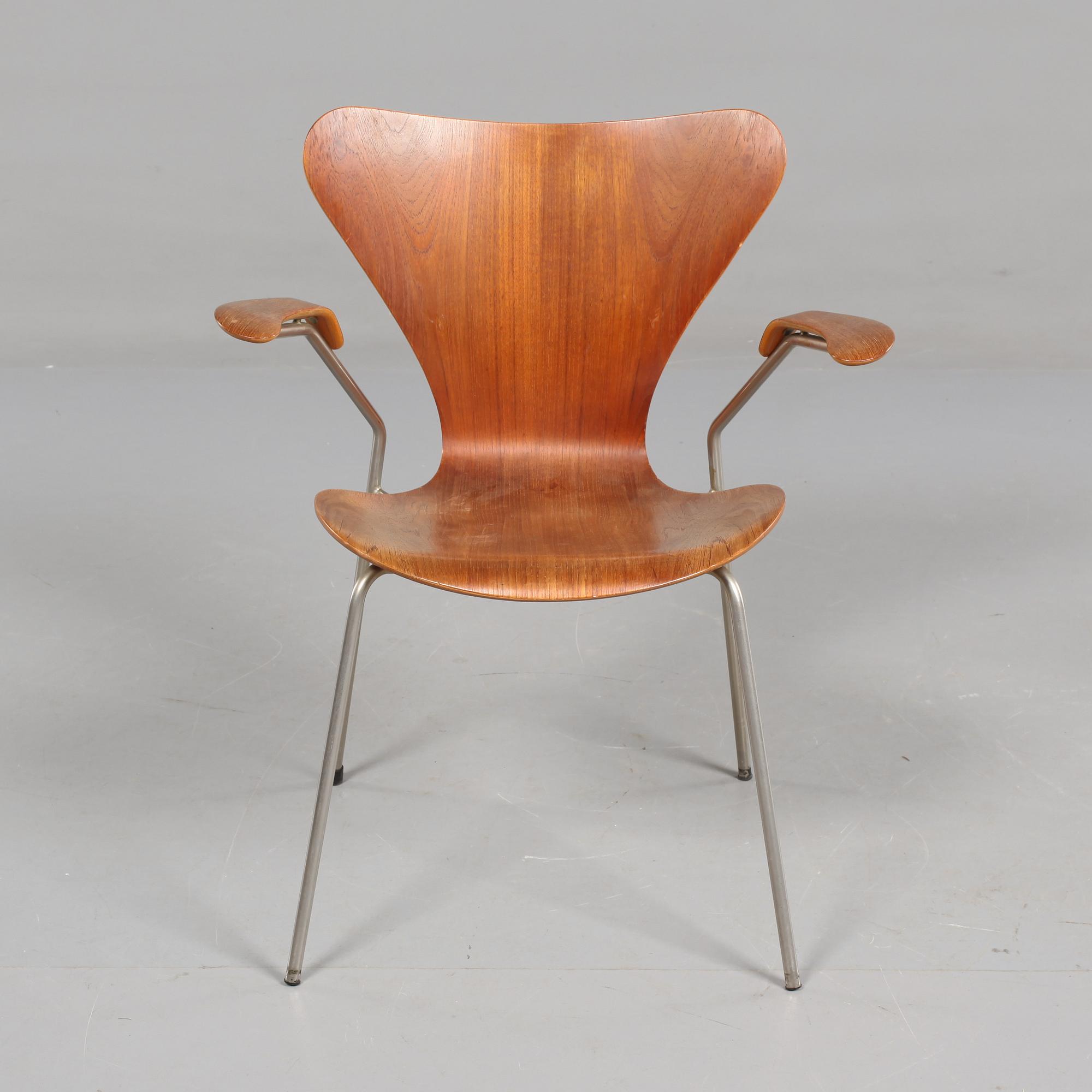 KARMSTOL, "Sjuan", Arne Jacobsen, Fritz Hansen, 1950/60-tal.