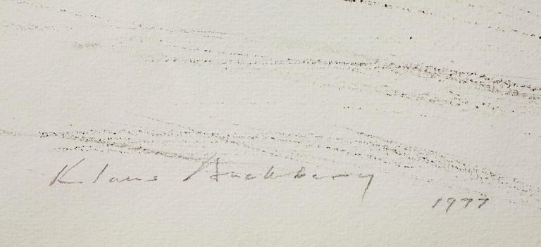 KLAUS BACKBERG, blandteknik på papper, signerad och daterad 1977.