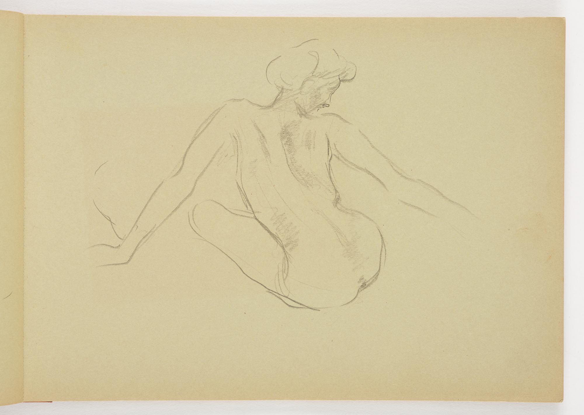 Lotte Laserstein, 3 skissblock med teckningar.