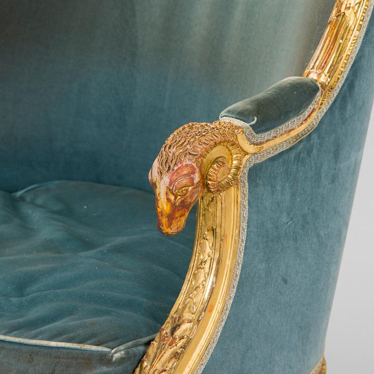 Bergère, Edward VII's inventory stamp (reign 1901-1910), England.